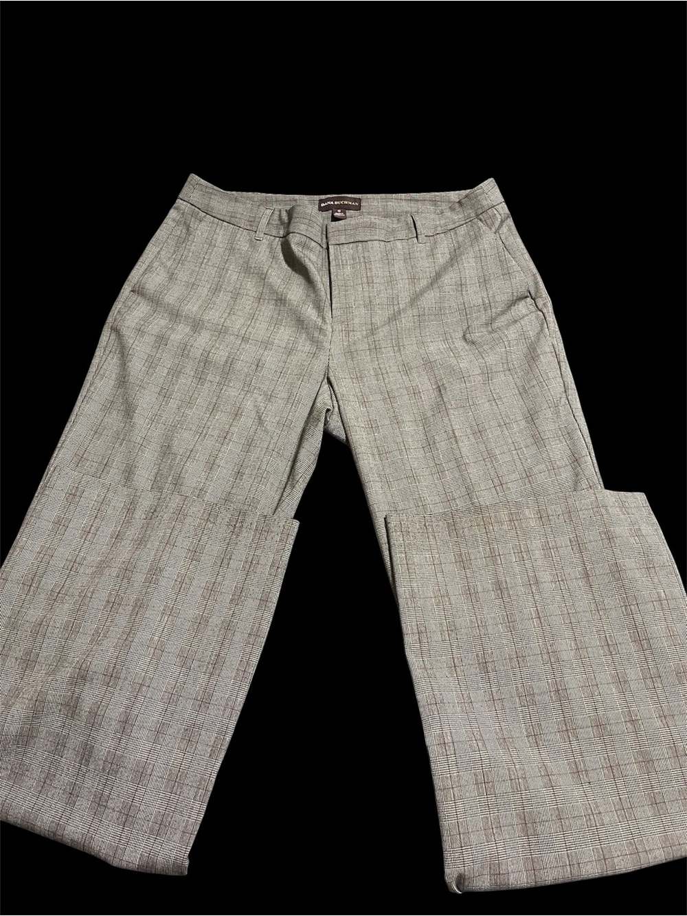 Dana Buchman Light Gray Glen Plaid Dress Pants